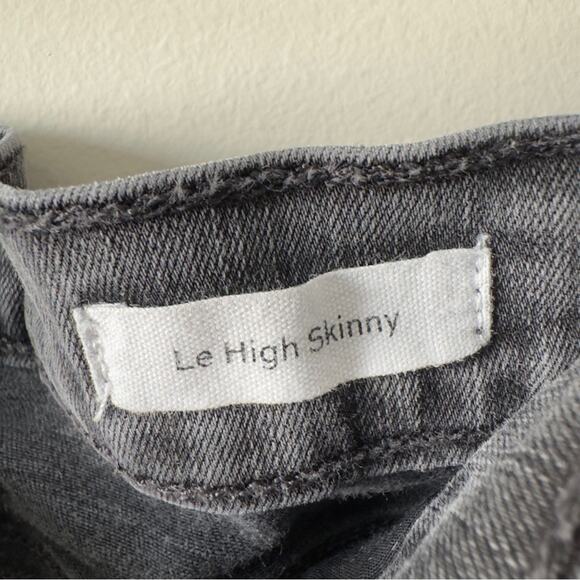 Frame Le High Skinny Jeans Button Fly Denim High Rise Gray Stretch cotton pocket - Picture 8 of 11